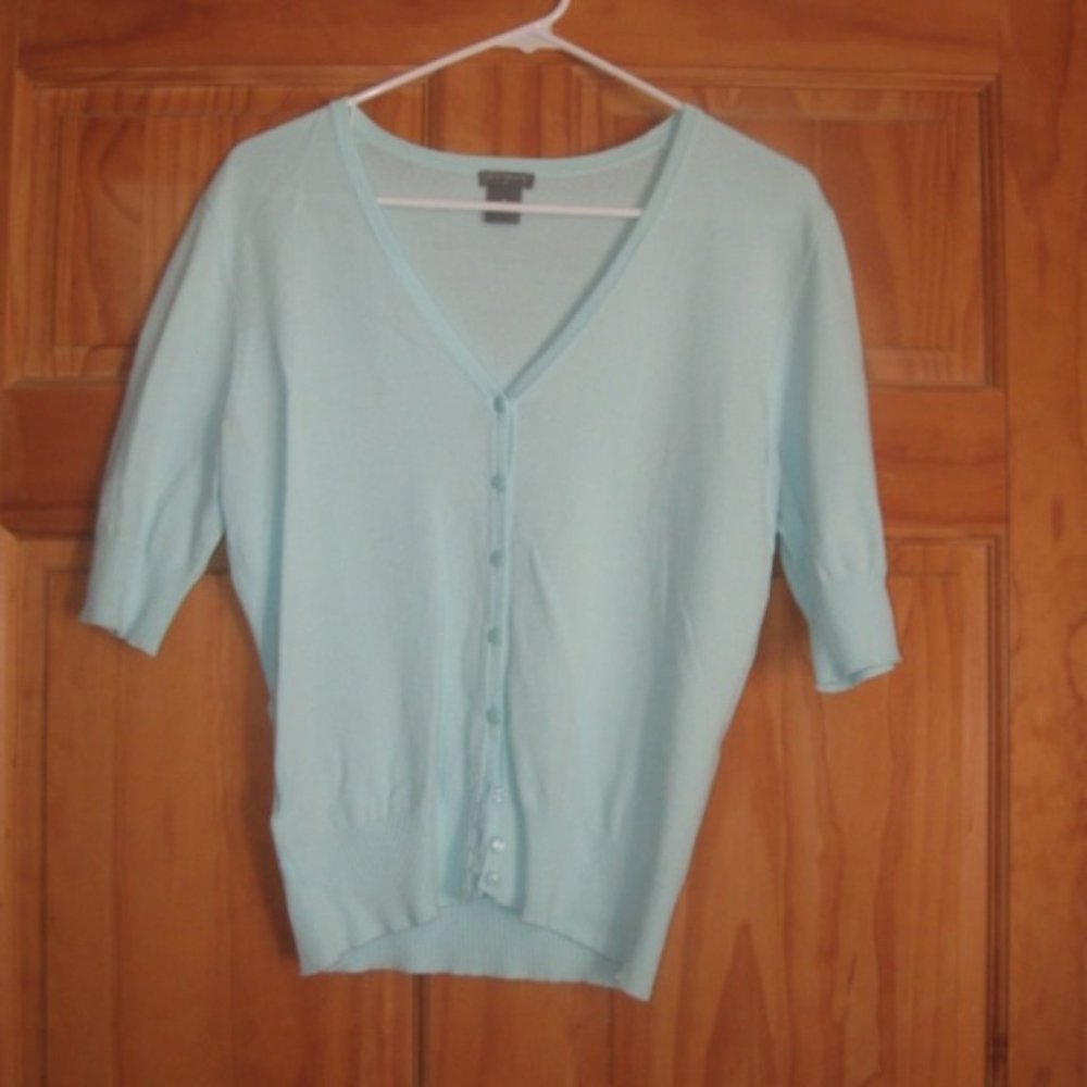 Ann Taylor Mint Green Elbow Length Cardigan